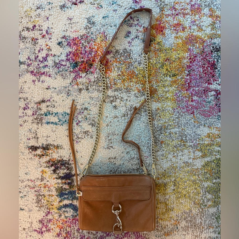 Rebecca Minkoff brown crossbody bag gold hardware